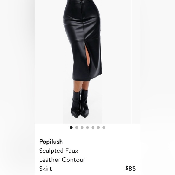 Popilush Dresses & Skirts - Popilush Black Faux Leather Skirt